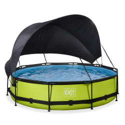 EXIT Piscine Lime ø360x76cm avec voile d'ombrage et pompe filtrante - vert