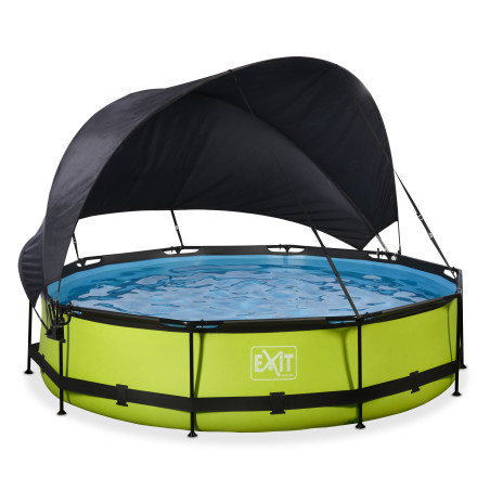 EXIT Piscine Lime ø360x76cm avec voile d'ombrage et pompe filtrante - vert