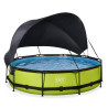 EXIT Piscine Lime ø360x76cm avec voile d'ombrage et pompe filtrante - vert