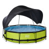 EXIT Piscine Lime ø360x76cm avec voile d'ombrage et pompe filtrante - vert