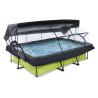 EXIT Piscine couverte Lime 300x200x65cm avec voile d'ombrage et pompe filtrante - vert