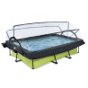 EXIT Piscine couverte Lime 300x200x65cm avec voile d'ombrage et pompe filtrante - vert