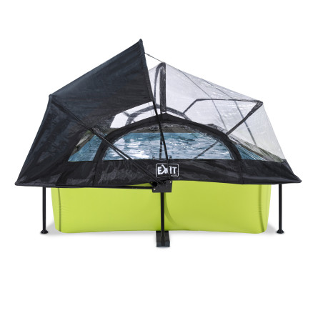 EXIT Piscine couverte Lime 300x200x65cm avec voile d'ombrage et pompe filtrante - vert