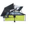 EXIT Piscine couverte Lime 300x200x65cm avec voile d'ombrage et pompe filtrante - vert