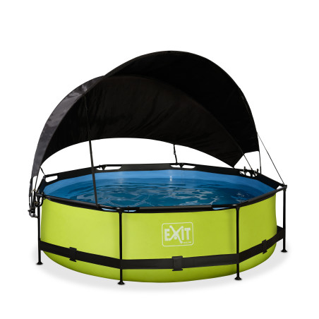 EXIT Piscine Lime ø300x76cm avec voile d'ombrage et pompe filtrante - vert
