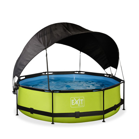 EXIT Piscine Lime ø300x76cm avec voile d'ombrage et pompe filtrante - vert