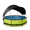 EXIT Piscine Lime ø300x76cm avec voile d'ombrage et pompe filtrante - vert
