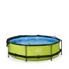 EXIT Piscine Lime ø300x76cm avec voile d'ombrage et pompe filtrante - vert