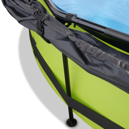 EXIT Piscine Lime ø300x76cm avec voile d'ombrage et pompe filtrante - vert