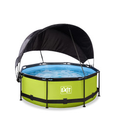 EXIT Piscine Lime ø244x76cm avec voile d'ombrage et pompe filtrante - vert