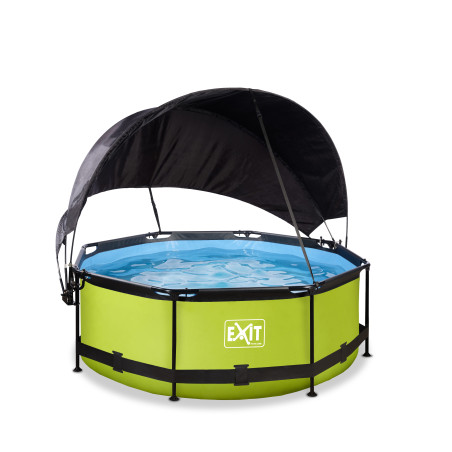 EXIT Piscine Lime ø244x76cm avec voile d'ombrage et pompe filtrante - vert