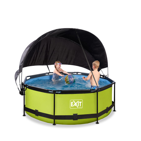 EXIT Piscine Lime ø244x76cm avec voile d'ombrage et pompe filtrante - vert