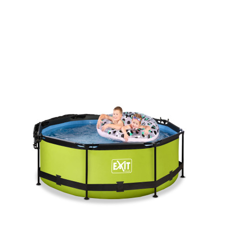 EXIT Piscine Lime ø244x76cm avec voile d'ombrage et pompe filtrante - vert