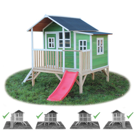 EXIT Loft 350 cabane de jeu en bois - vert
