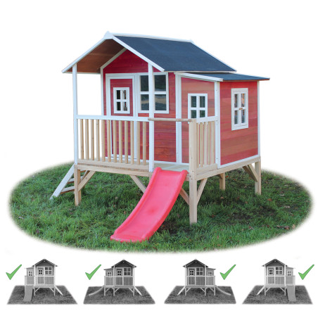 EXIT Loft 350 cabane de jeu en bois - rouge