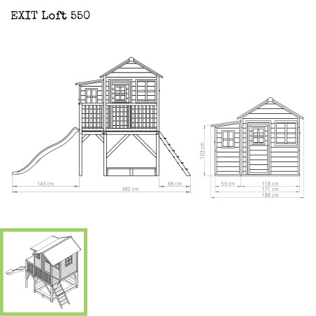 EXIT Loft 550 cabane de jeu en bois - naturel