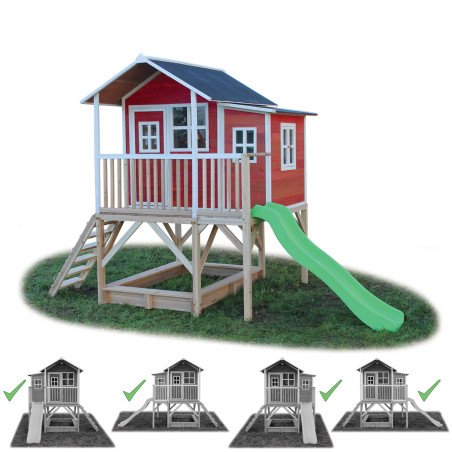 EXIT Loft 550 cabane de jeu en bois - rouge