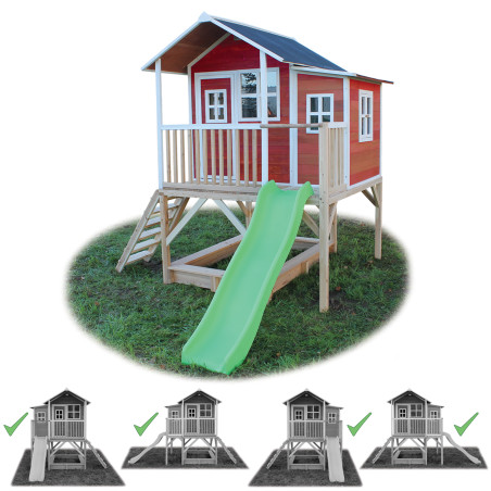 EXIT Loft 550 cabane de jeu en bois - rouge