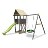EXIT Aksent tour de jeu en bois avec balançoire 1 siège - gris