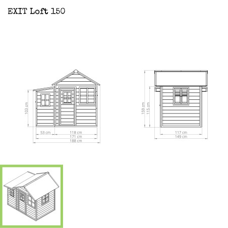 EXIT Loft 150 cabane de jeu en bois - naturel