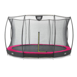 EXIT Trampoline Silhouette inground ø366cm avec filet de sécurité - rose