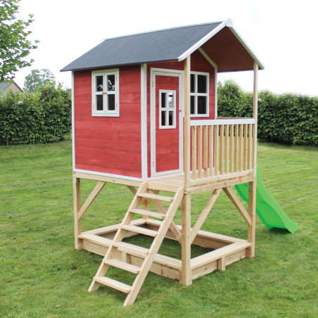 EXIT Loft 500 cabane de jeu en bois - rouge