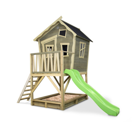 EXIT Crooky 500 cabane de jeu en bois - gris-beige