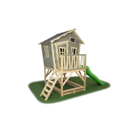 EXIT Crooky 500 cabane de jeu en bois - gris-beige