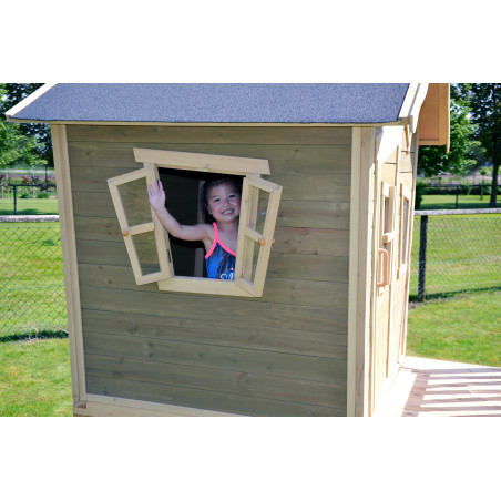 EXIT Crooky 500 cabane de jeu en bois - gris-beige