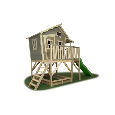 EXIT Crooky 550 cabane de jeu en bois - gris-beige