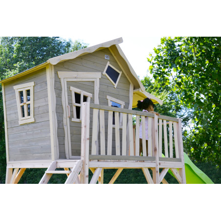 EXIT Crooky 550 cabane de jeu en bois - gris-beige