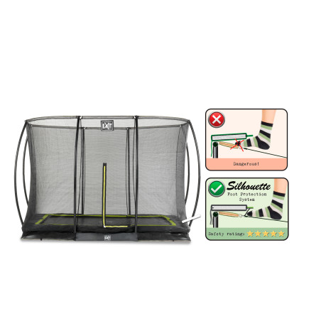 EXIT Trampoline Silhouette inground 244x366cm avec filet de sécurité - noir