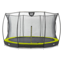 EXIT Trampoline Silhouette inground ø427cm avec filet de sécurité - vert