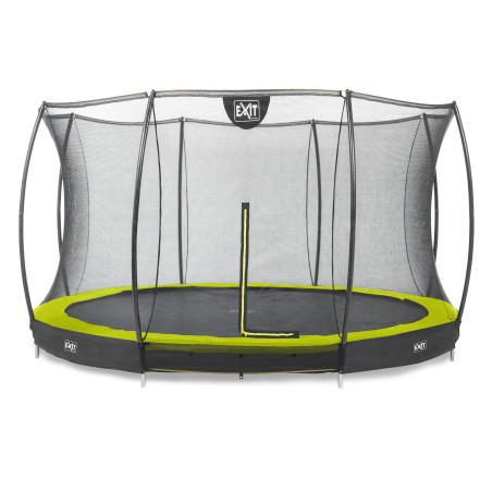 EXIT Trampoline Silhouette inground ø427cm avec filet de sécurité - vert