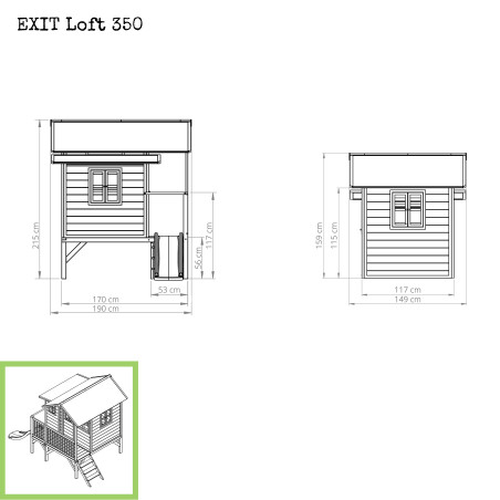 EXIT Loft 350 cabane de jeu en bois - naturel