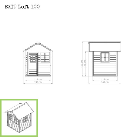 EXIT Loft 100 cabane de jeu en bois - rouge