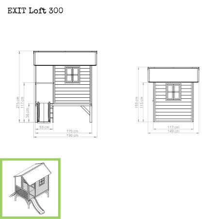 EXIT Loft 300 cabane de jeu en bois - naturel
