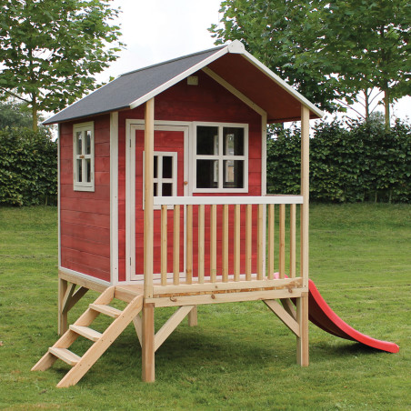 EXIT Loft 300 cabane de jeu en bois - rouge