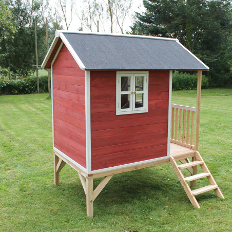 EXIT Loft 300 cabane de jeu en bois - rouge
