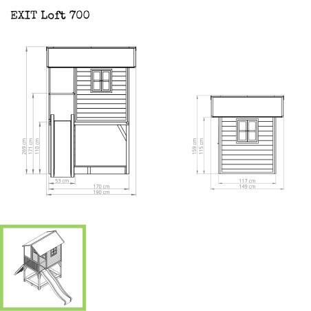 EXIT Loft 700 cabane de jeu en bois - rouge
