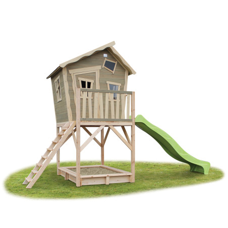 EXIT Crooky 700 cabane de jeu en bois - gris-beige