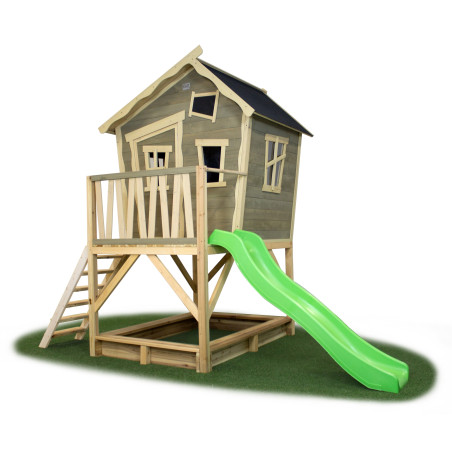 EXIT Crooky 700 cabane de jeu en bois - gris-beige
