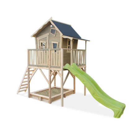 EXIT Crooky 750 cabane de jeu en bois - gris-beige