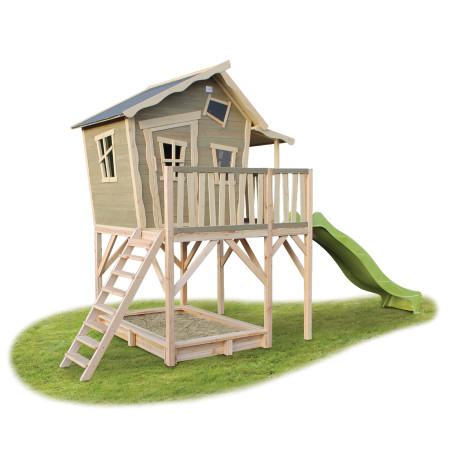 EXIT Crooky 750 cabane de jeu en bois - gris-beige