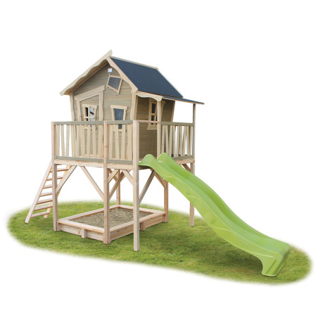EXIT Crooky 750 cabane de jeu en bois - gris-beige
