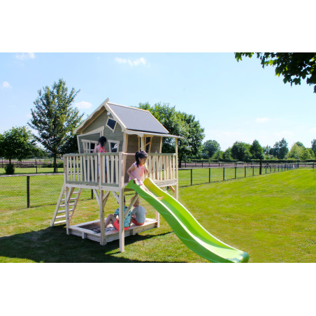 EXIT Crooky 750 cabane de jeu en bois - gris-beige