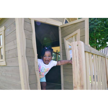 EXIT Crooky 750 cabane de jeu en bois - gris-beige