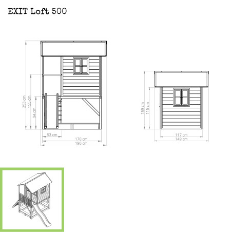 EXIT Loft 500 cabane de jeu en bois - naturel
