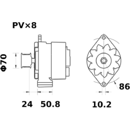Alternateur 14V 120A MAHLE MG1046