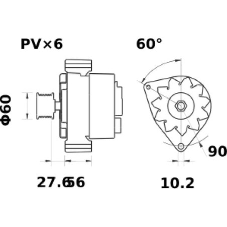 Alternateur 14V 120A MAHLE MG1039